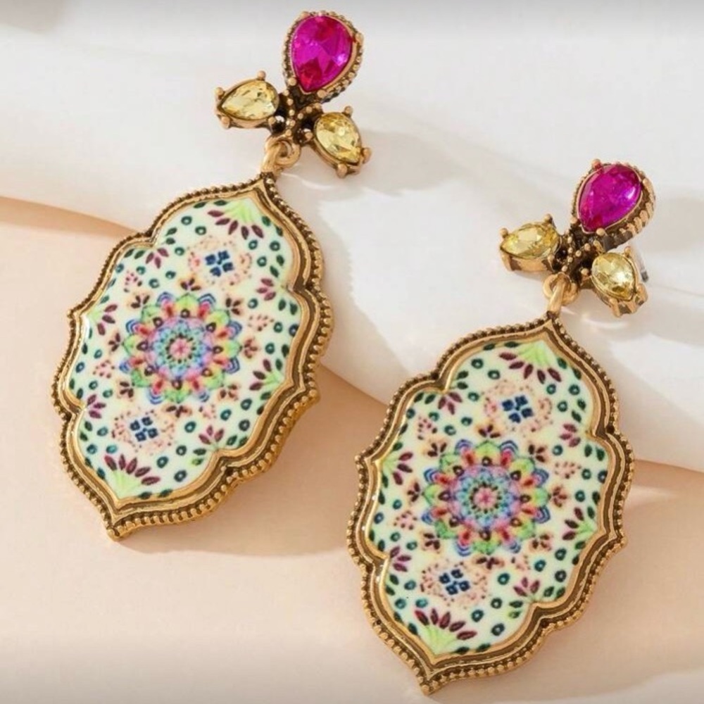 Elegant Multicolor Drop Earrings